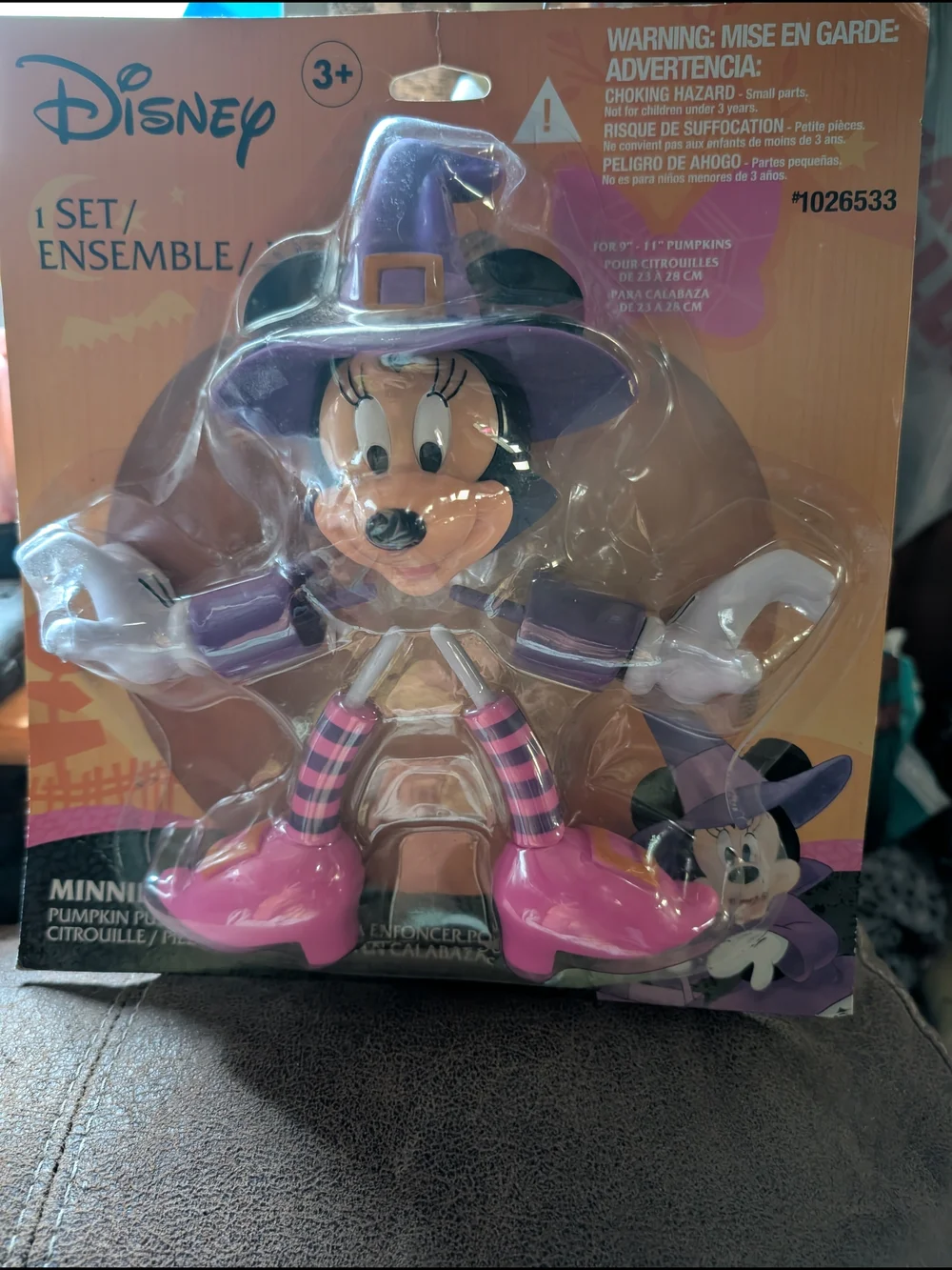 Disney Minnie Mouse Kids' Halloween Witch Figure Pumpkin Decorator
